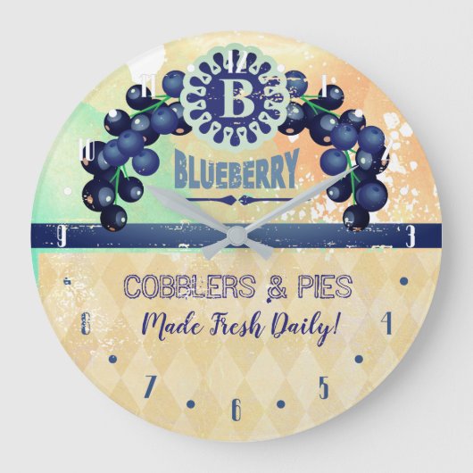 Vintage blueberry pie publicité horloge cuisine (Recto)