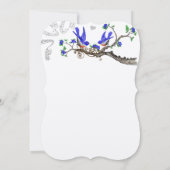 Vintage Bluebirds Royal Blue Wedding Invitations (Dos)