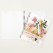 Vintage blush & or roses planificateur personnalis (Devant avec enveloppe)