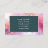 Vintage Blush Pink Carte de visite bleu (Dos)