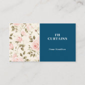 Vintage Blush Pink Carte de visite bleu (Devant)