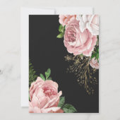 Vintage Blush Roses Élégant Mariage Invitation (Dos)