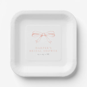 Vintage Blush Strik Bruidsdiner Papieren Bordje