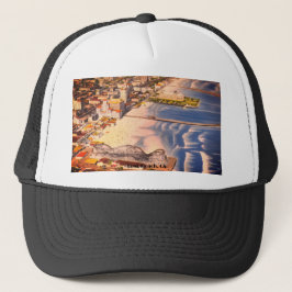 Vintage Boardwalk Scene, Long Beach, California Trucker Pet