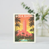 Vintage Boca Raton Florida Briefkaart (Staand voorkant)
