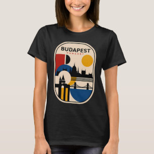 Vintage Boedapest Hongarije Bauhaus Geometrische S T-shirt