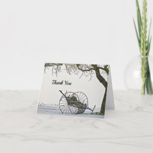 Vintage Boerderij Equipment Snow Photo Bedankkaart