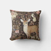 Vintage Boho Chic Bosdieren Herten Uil Konijn Kussen (Voorkant)