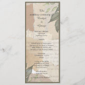 vintage boho chic vert programme & menu (Dos)