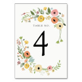Vintage Boho Floral Mariage Numéro de table (Dos)