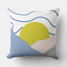 Vintage Boho Zonsondergang blauw & geel modern ret