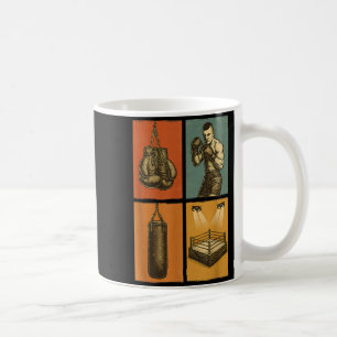 Vintage boks handschoenen vechter boksbal retro koffiemok
