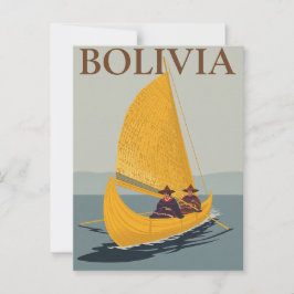Vintage Bolivia Lake Titicaca Travel Briefkaart