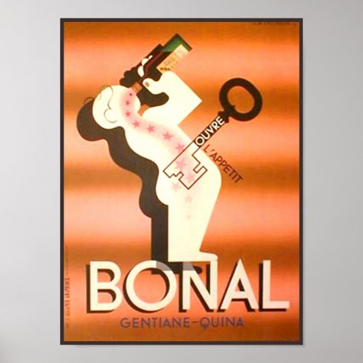 Vintage Bonal Gentiane Quina Poster (Voorkant)