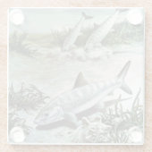 Vintage Bonefish Underwater Scene Glazen Onderzetter (Achterkant)