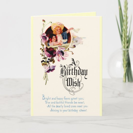 Vintage Bonne carte d'anniversaire (Devant)