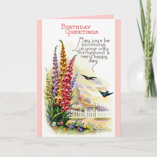 Vintage Bonne carte d'anniversaire (Devant)