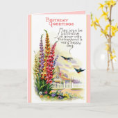 Vintage Bonne carte d'anniversaire (Fleur jaune)