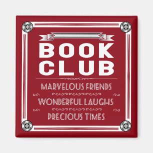 Vintage Book Club Typografie Magneet