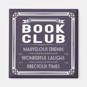 Vintage Book Club Typografie Paars Magneet