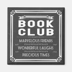 Vintage Book Club Typography Chalk Magneet