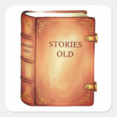Vintage Book Vierkante Sticker (Voorkant)