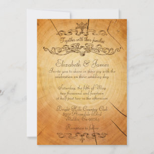 Vintage Boom Rings Wedding Invitations Kaart