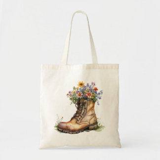 Vintage Boot Sac fourre-tout Rustique Jardin Shabb
