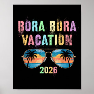 Vintage Bora Bora vakantie 2026 vakantie zwemmen r Poster