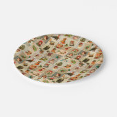 Vintage Bord kerstpapier 7 inch (Gekanteld)