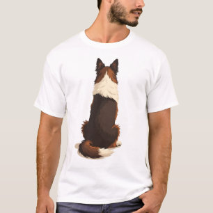 Vintage Border Collie Van achteren Hondenillustrat T-shirt