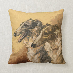 Vintage Borzoi Pair Kussens