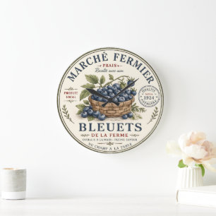 Vintage Bosbessen Label Grote Klok