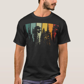 Vintage bosbomen buiten natuur wandelen kamperen t-shirt