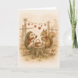 Vintage Bosliefde Groet Kaart