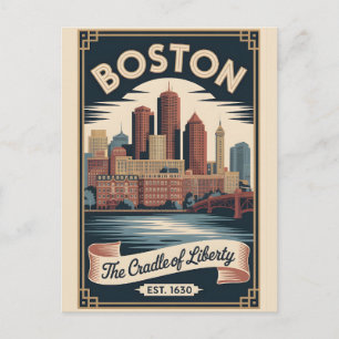 Vintage Boston Massachusetts Wiege van de Vrijheid Briefkaart