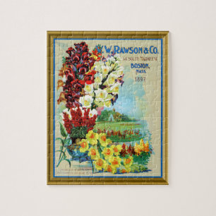 Vintage Boston Seed Catalog Flowers Puzzle