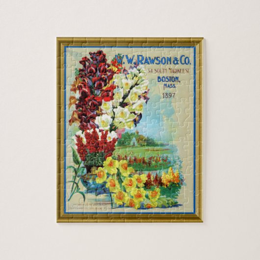 Vintage Boston Seed Catalog Flowers Puzzle (Vertical)