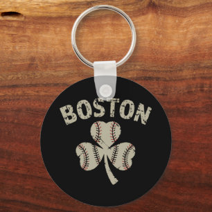 Vintage Boston St. Patrick's Day Ierse klaver Sleutelhanger