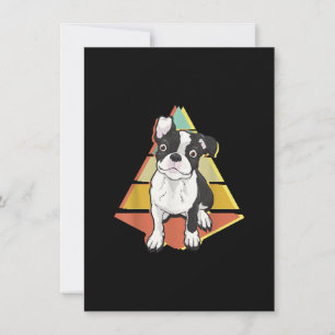 Vintage Boston Terrier Dog Retro Distress Boston Bedankkaart