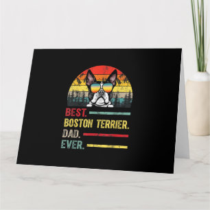 Vintage Boston Terrier Hondenliefhebber Vaderdag C Kaart