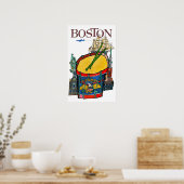 Vintage Boston Travel Poster (Keuken)