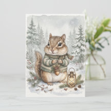 Vintage boswinter eekhoorn rustiek bos