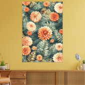 Vintage Botanical Elegance Canvas Afdruk (Insitu (Woonkamer))