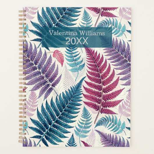 Vintage Botanical Fern Monogram Planner (Voorkant)