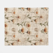 Vintage Botanical Floral Pattern (8) Fleece Deken (Voorkant (Horizontaal))