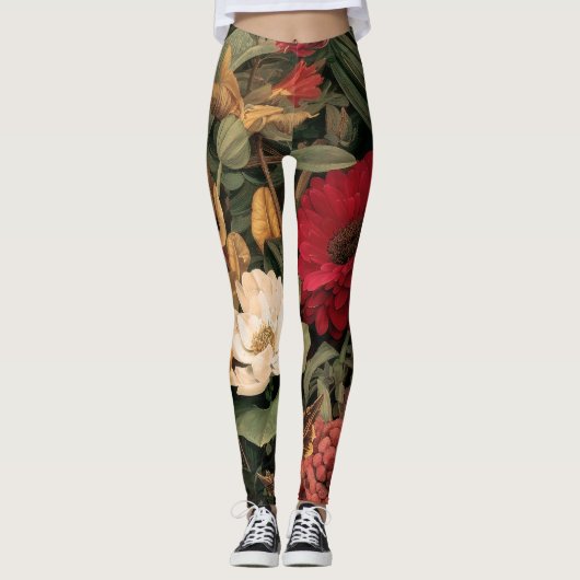 Vintage Botanical Illustration Leggings (Voorkant)