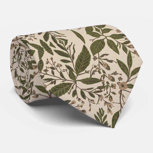 Vintage Botanical Leaf  Stropdas (Opgerold)