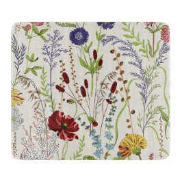 Vintage Botanical Meadow Wildflower Snijplank