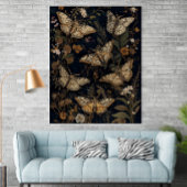 Vintage Botanical Moths & Flowers Poster